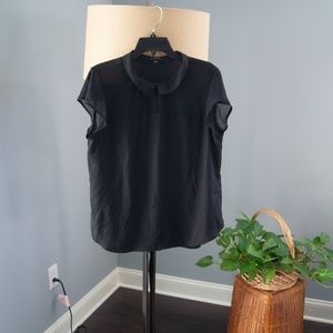 Black Cap Sleeve Blouse | Ann Taylor